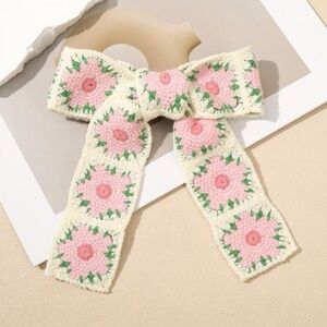 Crochet Floral Hair Bow